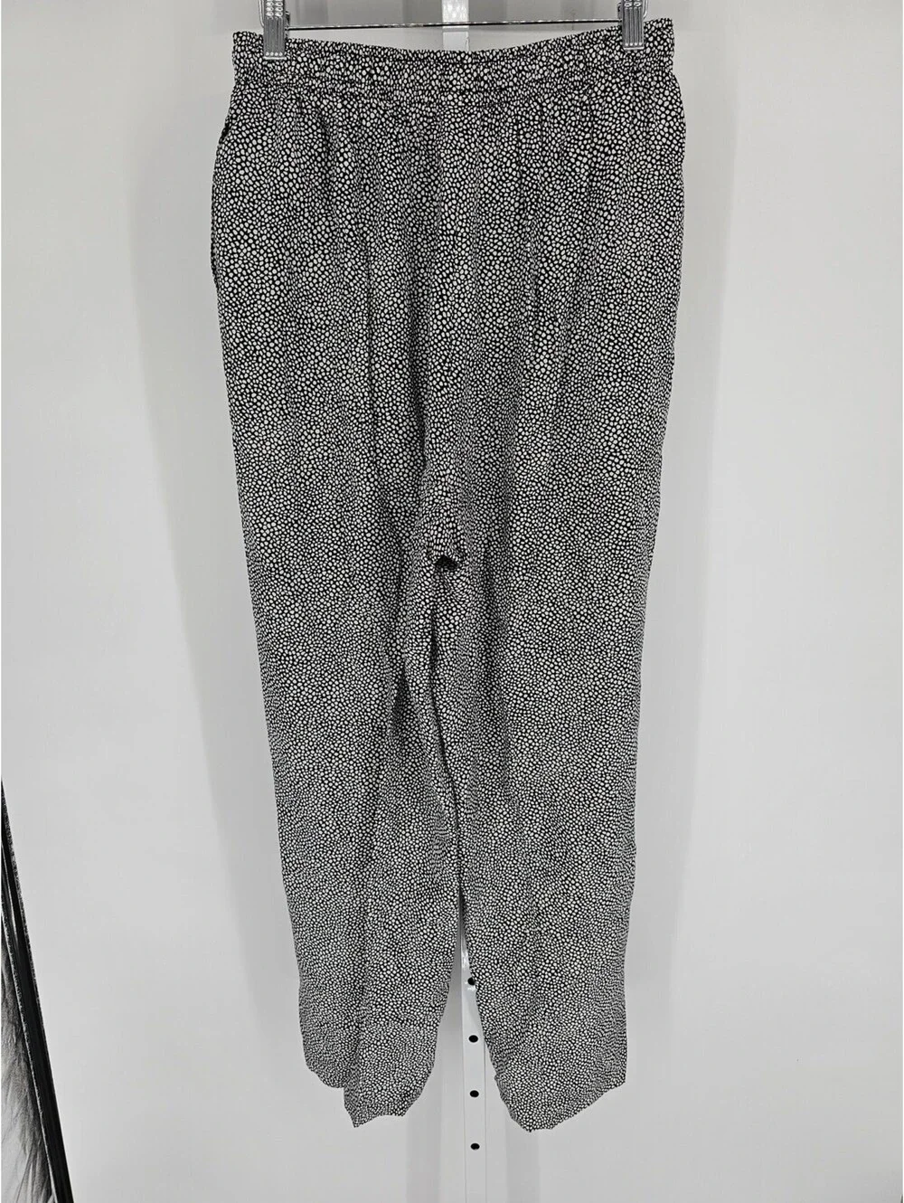 Vintage 1990s Alfred Dunner Womens Sz 14 Pull On Dress Pants Black White Dots
